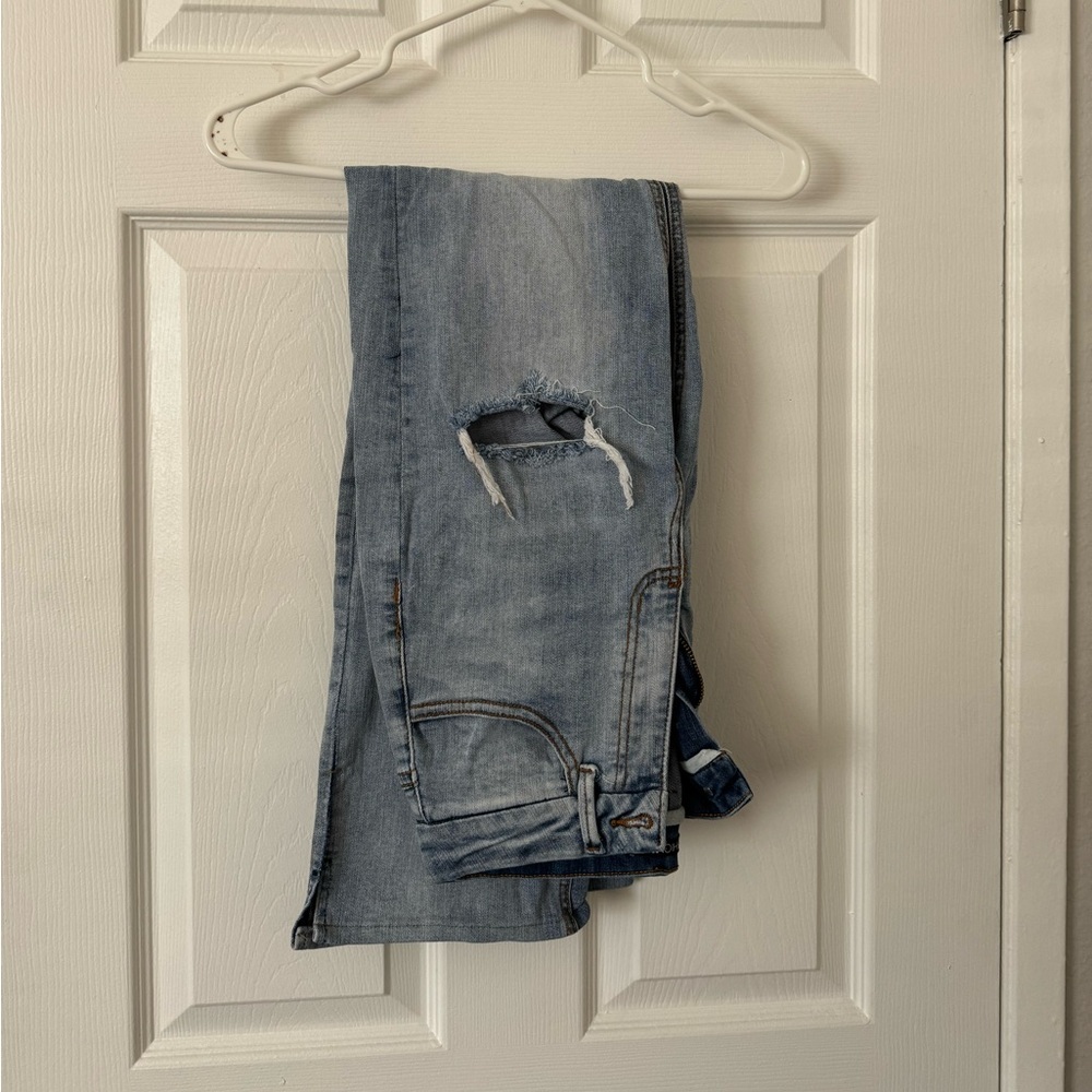 Fashion nova split hem straight leg jeans